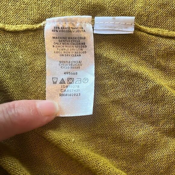 LOFT Womens XS Green Oversized Open Front Pockets Lightweight Tunic Cardigan - Picture 6 of 8